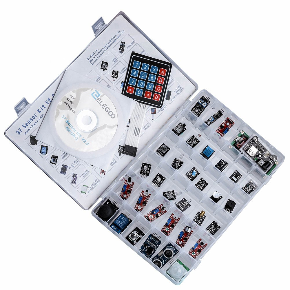 ELEGOO Upgraded 37 in 1 Sensor Modules Kit with Tutorial Compatible with Arduino IDE UNO R3 MEGA Nano