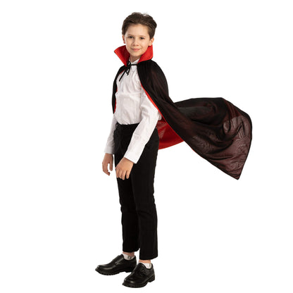JOYIN Adult Child Unisex Vampire Costume Accessories Halloween Vampire Cape for Transylvania Dracula Theme Party with Reversible Cape Cloak and Tattoo Scar