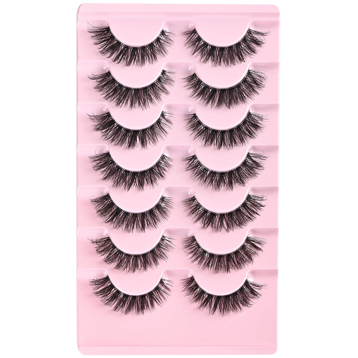 FARRED Cat Eye Lashes Natural Eyelashes Short Wispy Lash Strips Volume Eyelash Cateye Medium Length False Lashes Natural Looking Hybrid Clusters Full Strip Lashes (A1 | 8-14MM)
