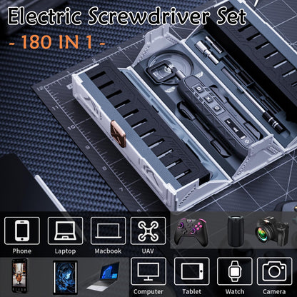 CybJoy 180 in 1 Electric Screwdriver Set,3 Torque Modes with 160 Magnetic Precision Bits,Cordless Phone Repair Tool Kit for Phone Computer Camera Watch Laptop