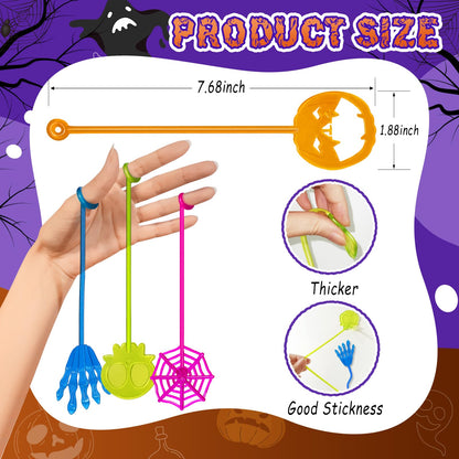 Halloween Sticky Hands Bulk 42PCS Halloween Party Favors for Kids Stretchy Sticky Hand Toy Halloween Goodie Bag Stuffers Fillers Trick or Treat Halloween Party Supplies Toys Classroom Prizes for Kids