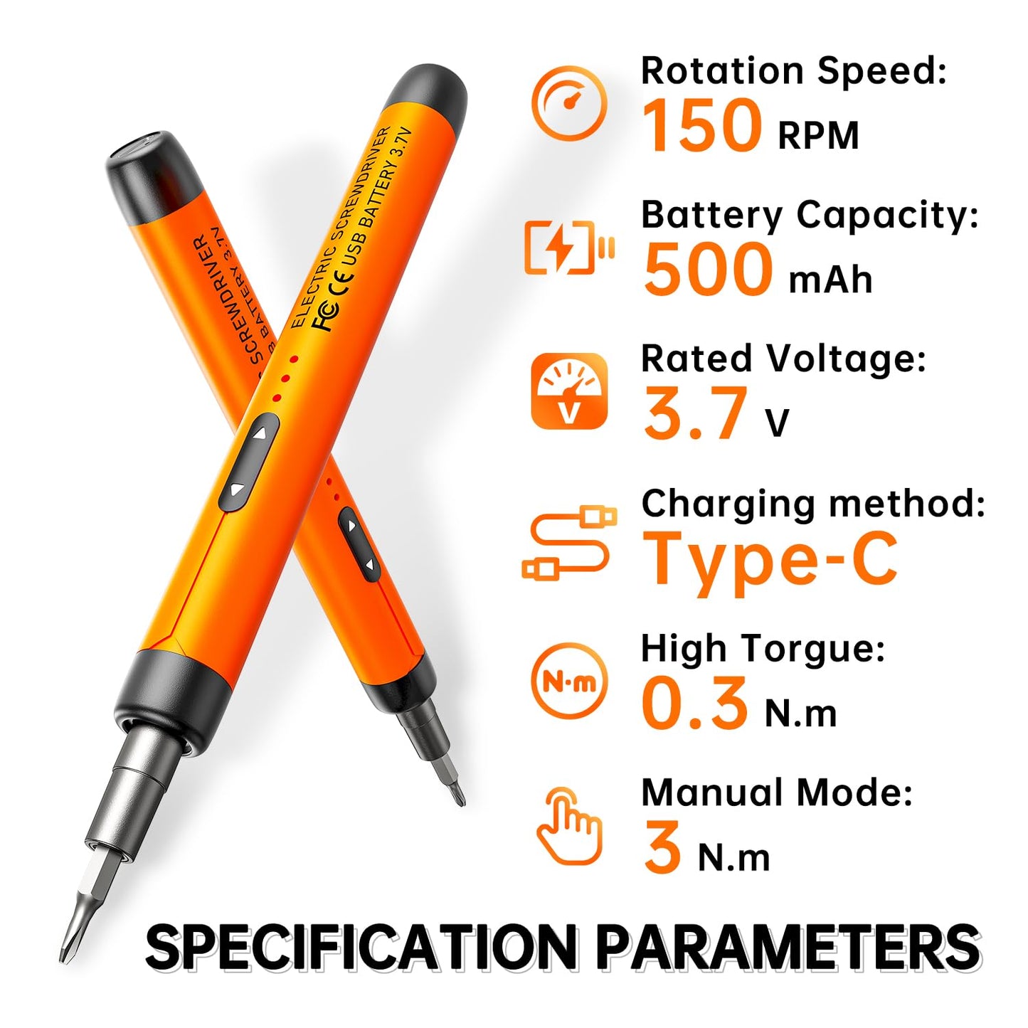 ANVANNA Electric Screwdriver, Precision Screwdriver Set, 120-in-1 Magnetic Bits, Magnetic Storage, 5 Torque Settings, Mini 3.7V Power Screwdriver Repair Tool Kit for PC RC Electronic - ORANGE
