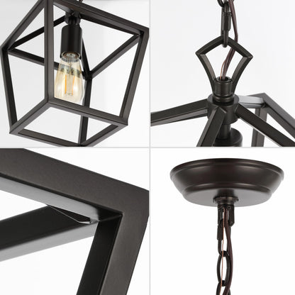 JONATHAN Y JYL7618A Pagoda 8" 1-Light Vintage Farmhouse Iron Chain Pagoda LED Pendant Minimalist, Rustic, Industrial, Classic, Casual, Living Room, Dining Room, Bedroom, Foyer, Oil Rubbed Bronze