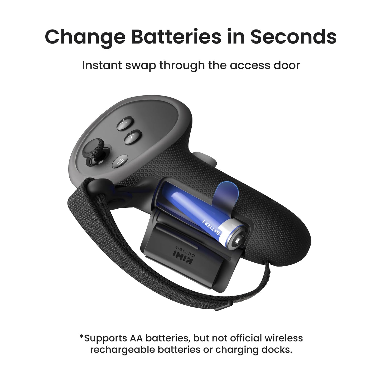 KIWI design Upgraded Controller Grips Protector Compatible with Oculus/Meta Quest 3/3S, Non-Slip Handle Cover with Battery Opening, Accessories Made for Meta