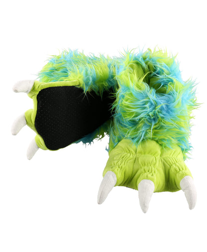 Lazy One Animal Paw Slippers for Kids and Adults, Fun Costume for Kids, Cozy Furry Slippers (Monster Green, Small)