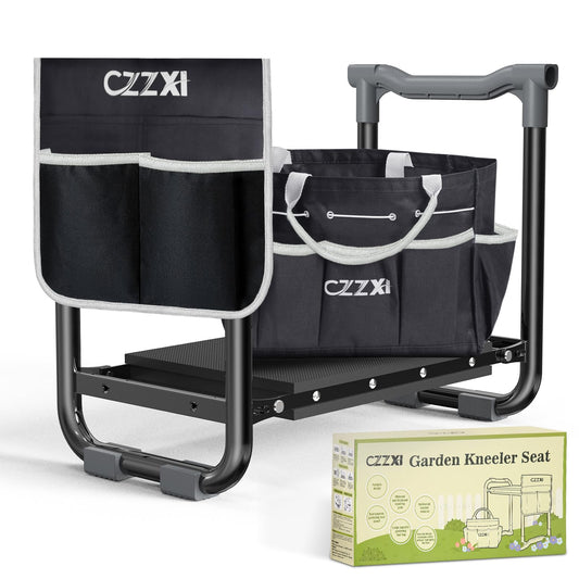 CZZXI Garden Kneeler and Seat, Wider and Thicker Kneeling Pad Heavy Duty Gardening Stool with Gardening Tool Pouch and Bag, Garden Bench/Chair Gifts for Women, Seniors