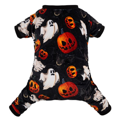 CuteBone Halloween Dog Pajamas Pet Clothes Cat Apparel Shirt Winter Holiday Cute Pjs Bodysuit for Doggie Onesies P166XS