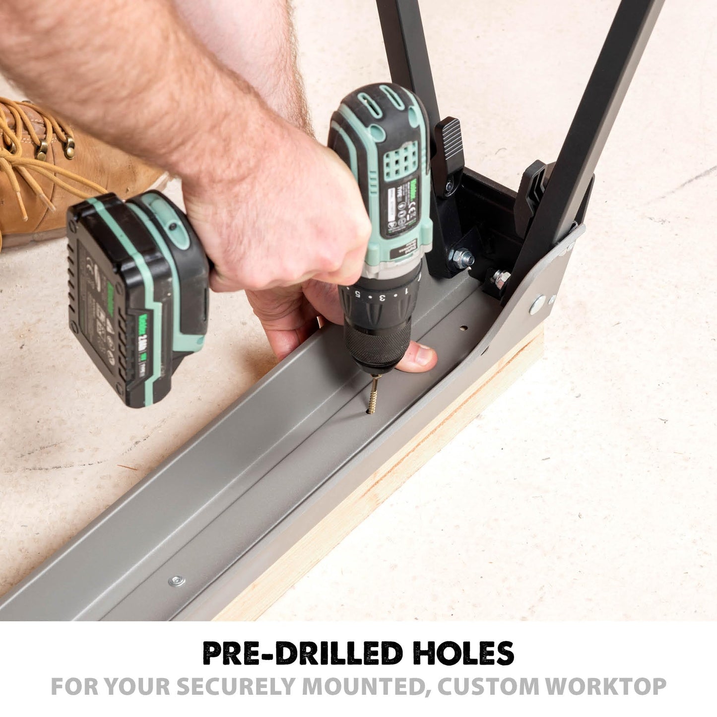 Evolution Power Tools Compact Folding Saw Horses Twin Pack (Aka Saw Bench, Sawhorse Pair) - Supports Up to 500KG - Lightweight & Portable (EVOSH1)