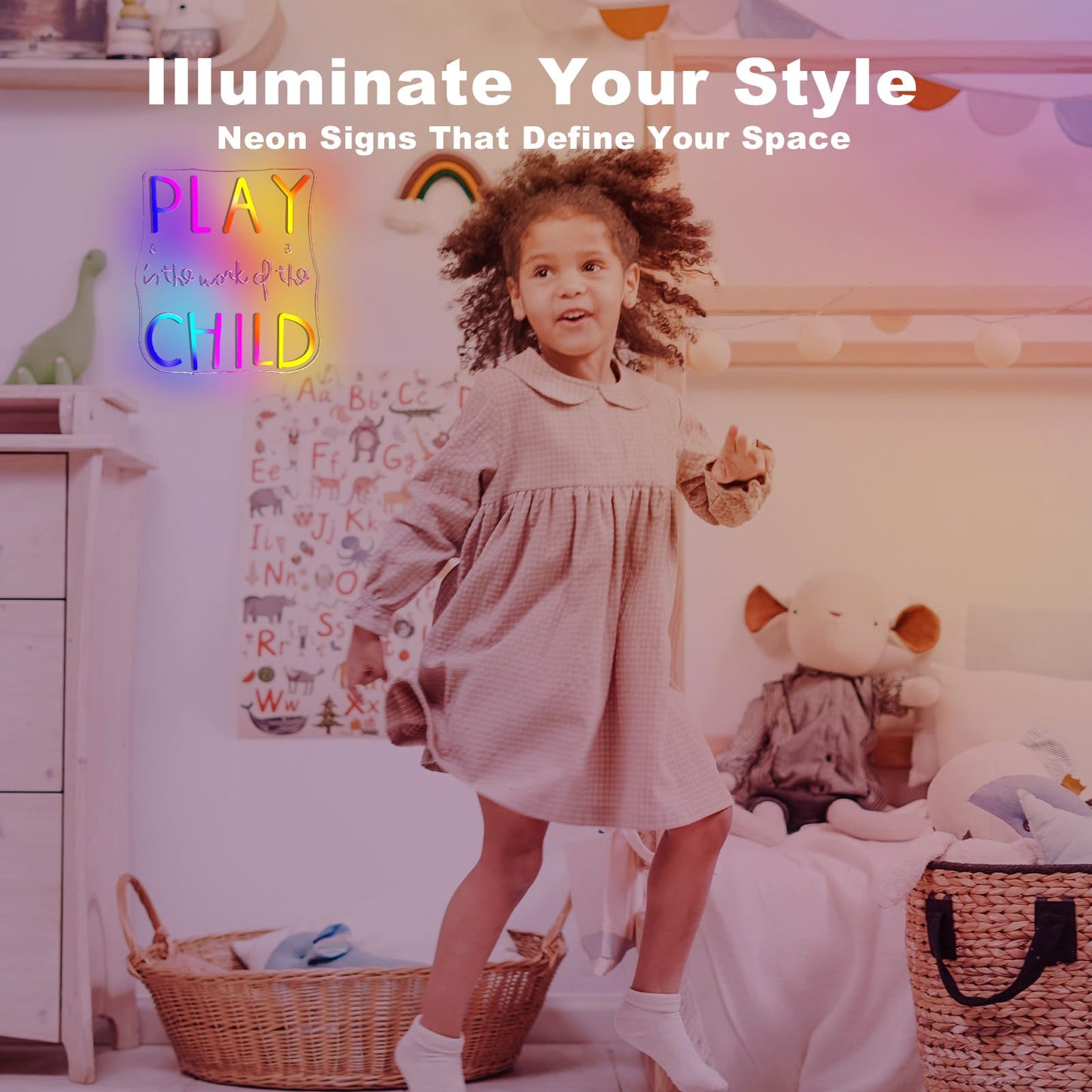 This Must Be The Place Neon Sign Warm White Letter Led Signs for Wall Decor Usb Word Light Up Signs for Bedroom Salon Man Cave Beer Home Bar Wedding Birthday Party Decor Gifts