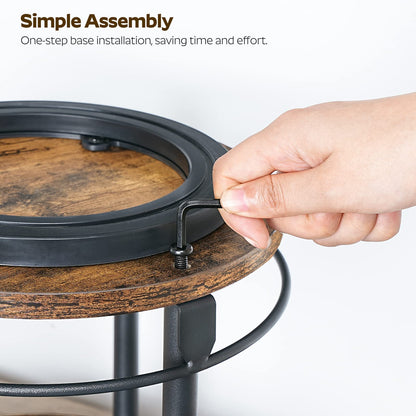 3-Tier Lazy Susan Organizer, Rotating Spice Rack, Spinning Organizer, Industrial Turntable Spice Rack Organizer for Cabinet, Kitchen Countertop, Pantry, Rustic Brown and Black SR23BR