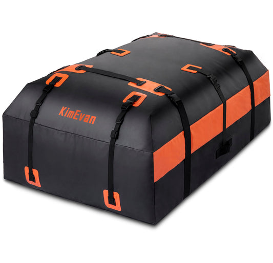Kimevan Soft Waterproof Rooftop Cargo Carrier, Upgrade Waterproof Design Luggage Roof Rack Cargo Bag 15/21 Cubic Feet for All Cars with/Without Rack, Includes Anti-Slip Mat