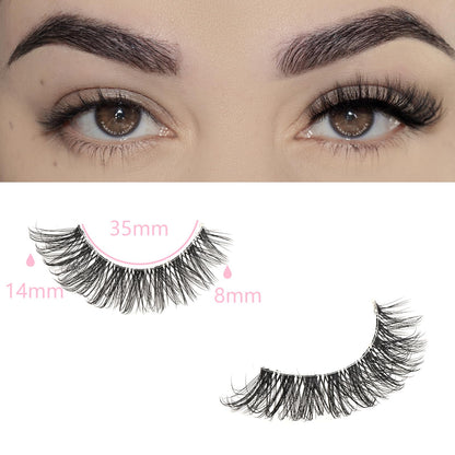 FARRED Cat Eye Lashes Natural Eyelashes Short Wispy Lash Strips Volume Eyelash Cateye Medium Length False Lashes Natural Looking Hybrid Clusters Full Strip Lashes (A1 | 8-14MM)