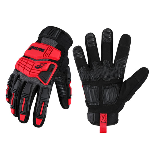 DULFINE Impact-Resistant Work Gloves Men, Heavy Duty Mechanic Gloves,Touch Screen,Ideal for Construction,Forestry, Oil Rig Drilling,Mechanic