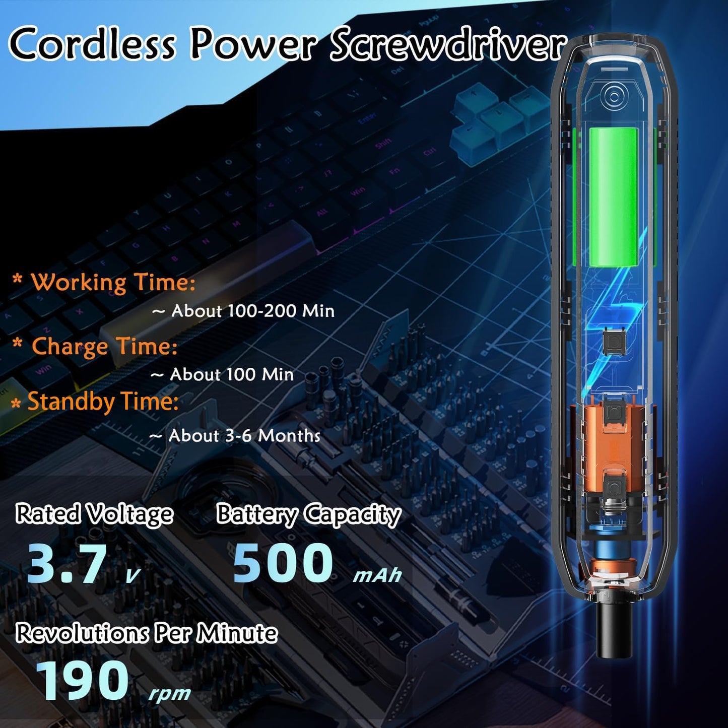 CybJoy 180 in 1 Electric Screwdriver Set,3 Torque Modes with 160 Magnetic Precision Bits,Cordless Phone Repair Tool Kit for Phone Computer Camera Watch Laptop