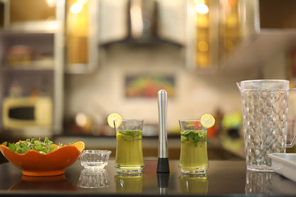 Kitchen Rest Muddler for Cocktails - 8inch Long 1pc 304 Stainless Steel Fruit Crusher - Bar Tools for Home for Making Mojito Mix and Other Fruit Drinks (8 Inch)