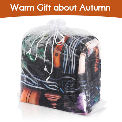 Yiyhuxf Book Lovers Blanket,Halloween Witches Bookshelf Skulls Black Cat Potions Fleece Blankets for Women Flannel Throw Blanket for Home Living Room Couch Bed Chair or Dorm Decor 60"x50"