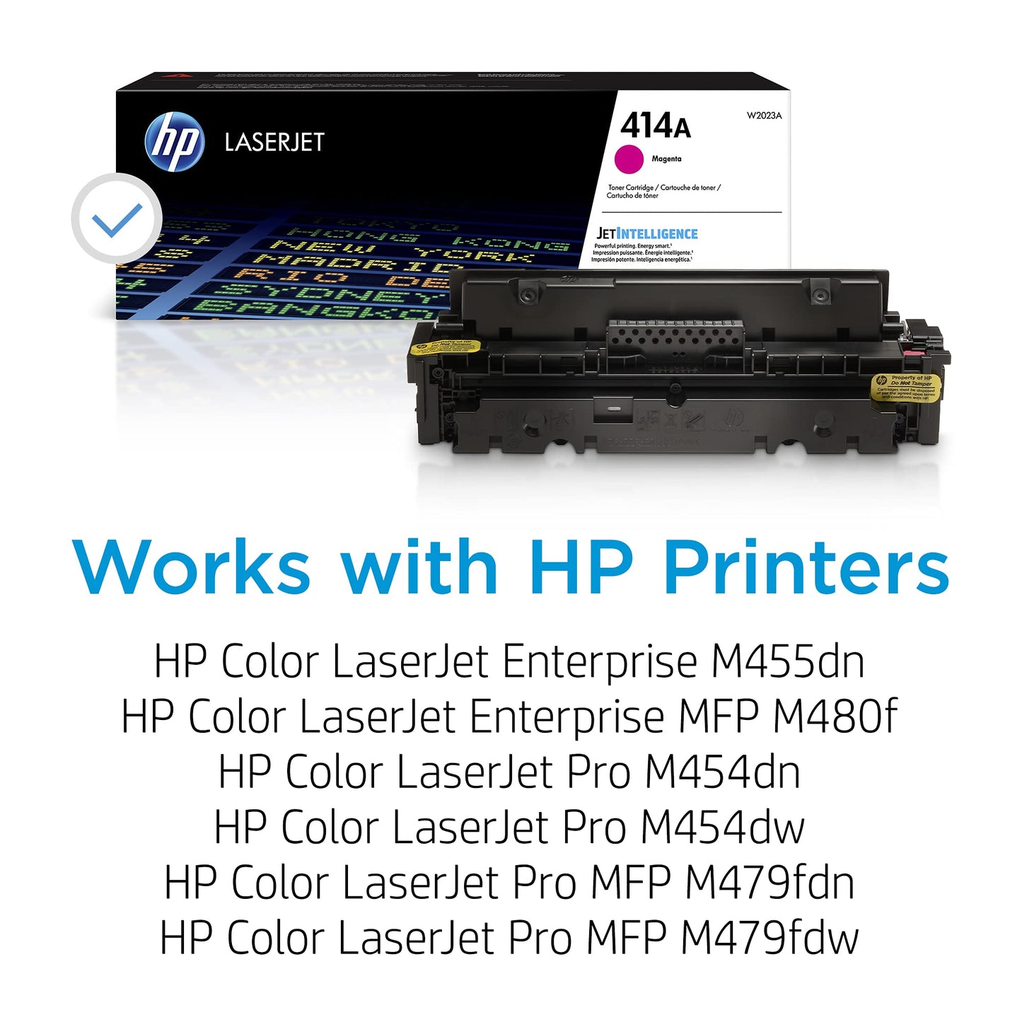 HP 414A Magenta Toner Cartridge | Works with HP Color LaserJet Enterprise M455dn, MFP M480f; HP Color LaserJet Pro M454 Series, MFP M479 Series | W2023A