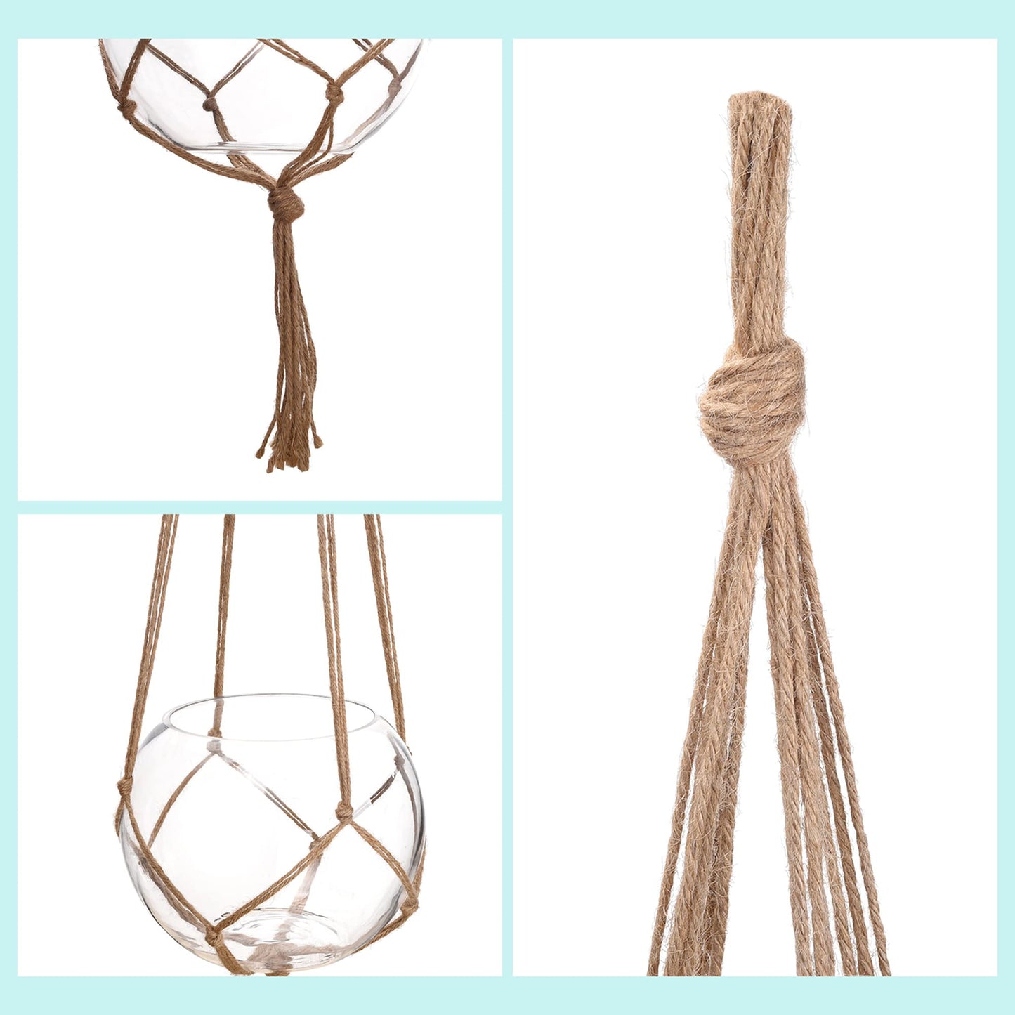 EBOOT 2 Pack 48 Inches Large Macrame Plant Hanger Rope to Hang Flower Pot Plant Holder for Indoor Outdoor Decorations, 4 Legs
