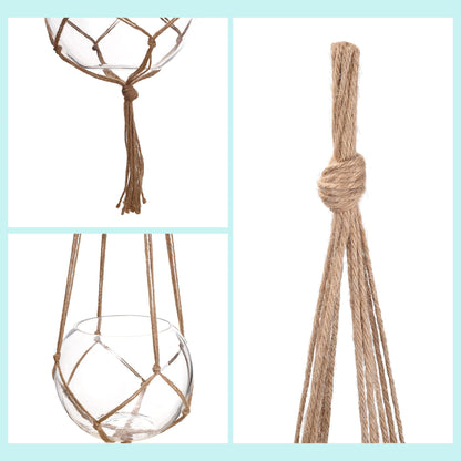 EBOOT 2 Pack 48 Inches Large Macrame Plant Hanger Rope to Hang Flower Pot Plant Holder for Indoor Outdoor Decorations, 4 Legs