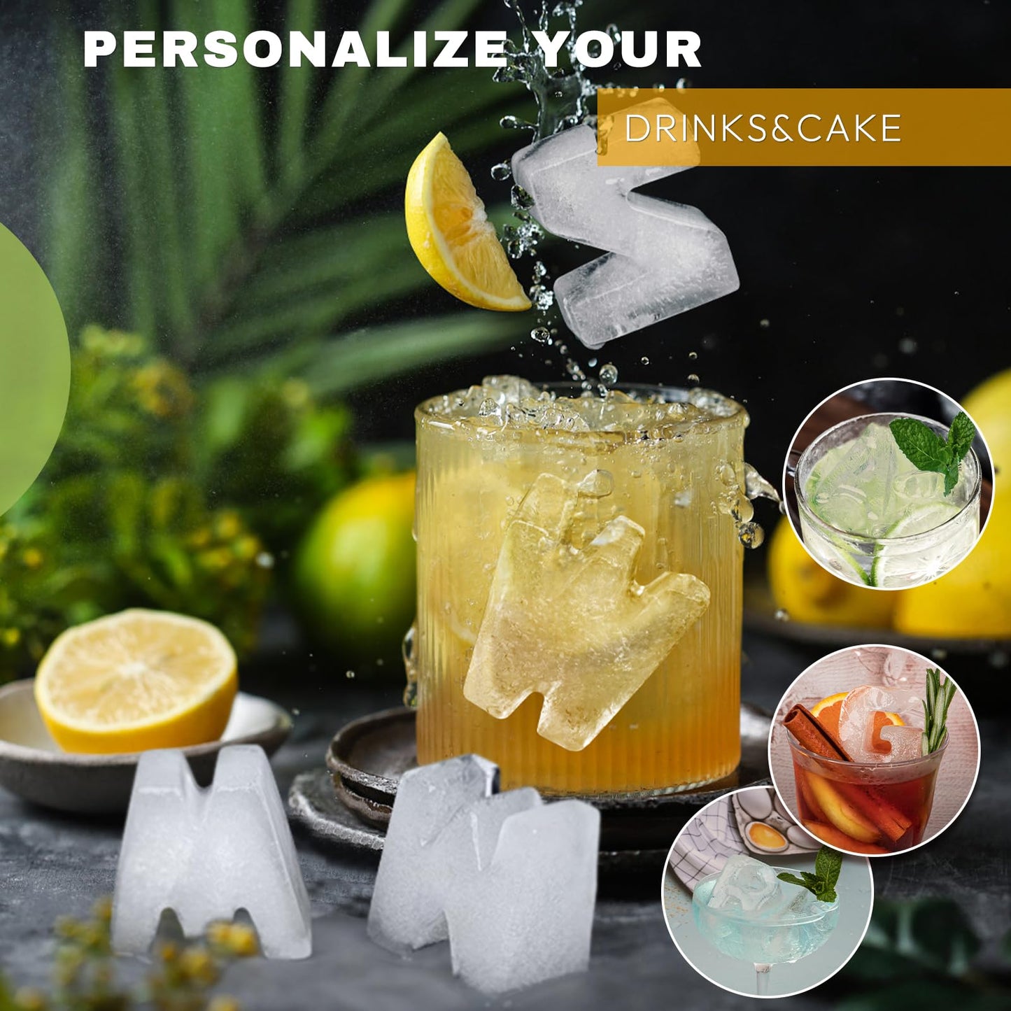 Customized Letter B Ice Cube Mold -Letter Silicone Ice Mold for Custom Ice Cube Mold and Baking Chocolate, Ice Cube Molds for Cocktails & Whiskey for Thanksgiving and Halloween