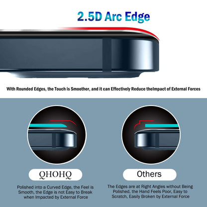 QHOHQ for iPhone 16 Pro Screen Protector with Camera Lens Protector, [Military Grade Shatterproof], Top 9H+ Tempered Glass, Full Edge Coverage, Ultra Durable, with Easy Installation Tool [3+3 Pack]