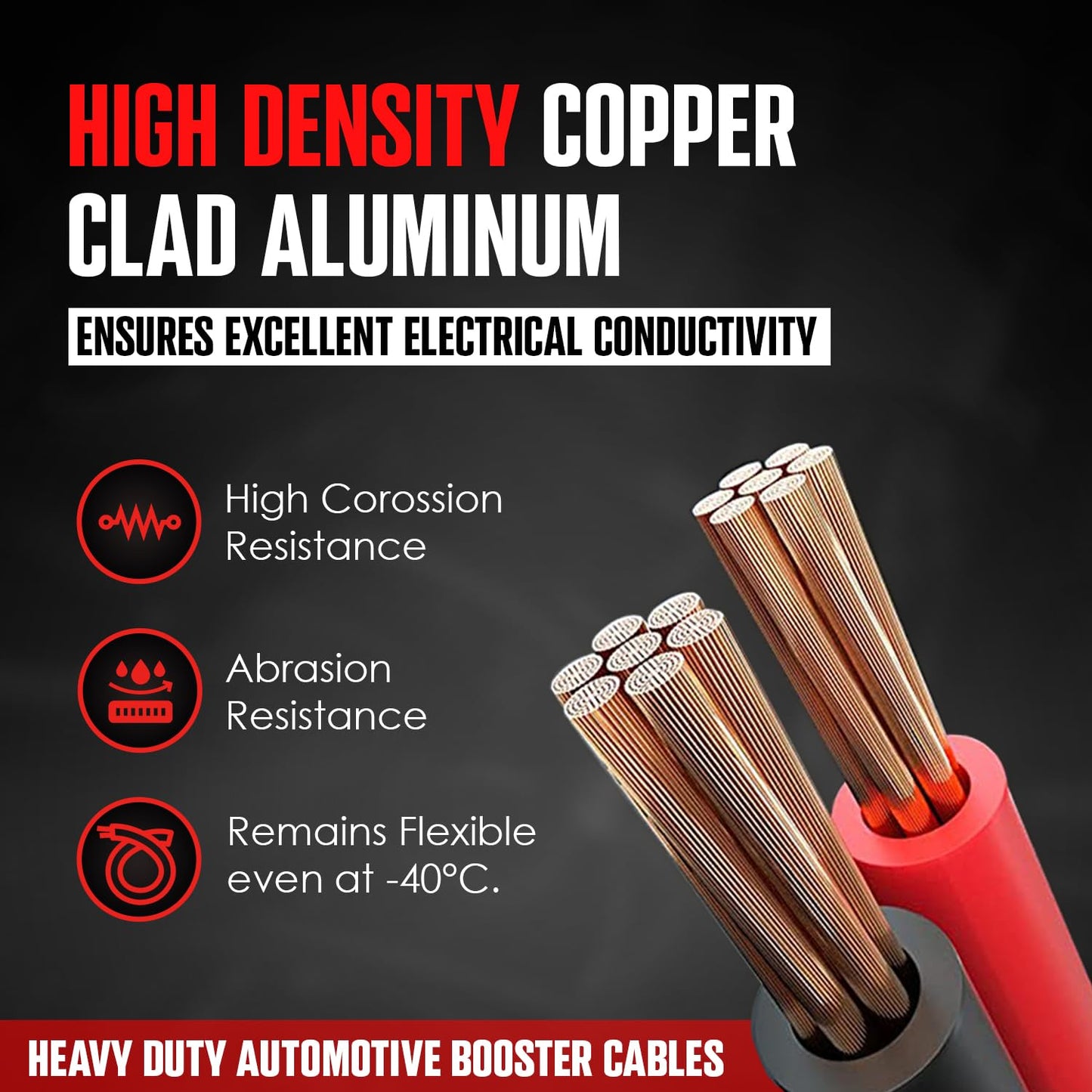 K KRIËGER Jumper Cables for Car Battery, Heavy Duty Automotive Booster Cables for Jump Starting Dead or Weak Batteries with Carrying Bag Included (16-Feet (6-Gauge)