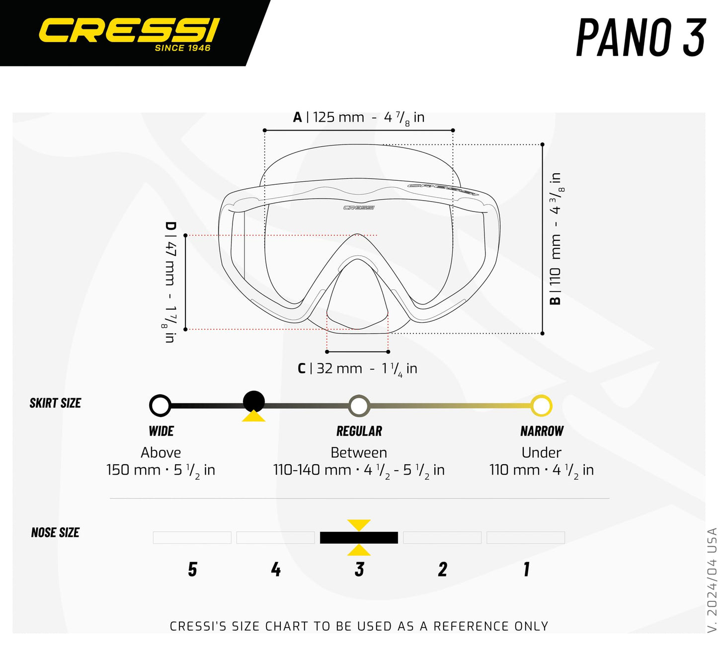 Cressi Pano 3, Black/Yellow