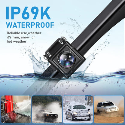 GLK Backup Camera HD Rear View License Plate Backup Camera Reverse Camera for 12V Pickup Truck Car SUV,with Night Vision Wide Angle IP69K Waterproof, Full Metal Housing