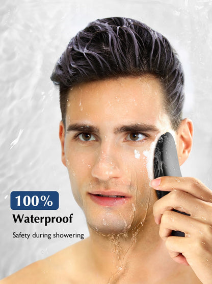 COSLUS Face Scrubber Facial Cleansing Brush: Silicone Portable Waterproof Rechargeable Face Wash Brush, 4 Cleansing Modes, Electric Face Exfoliator for Men Women Cleaning, Exfoliating, Massaging