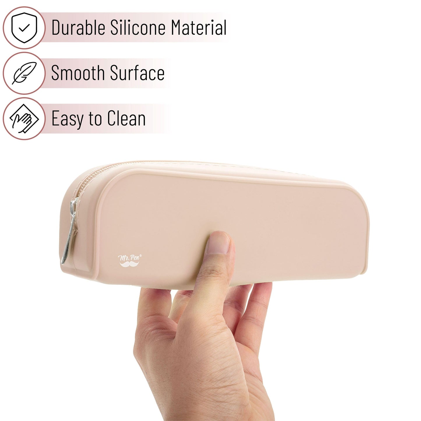 Mr. Pen- Silicone Pencil Case, Malibu Dune Color, Aesthetic Pencil Bag for Women, Makeup Pouch