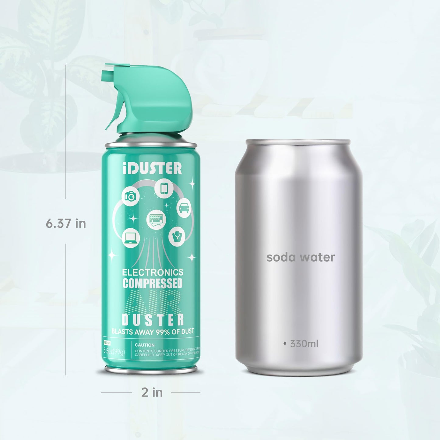 Compressed Canned Air Duster for Computer - iDuster Disposable Electronic Keyboard Cleaner for Cleaning Duster, 2PCS(3.5oz)