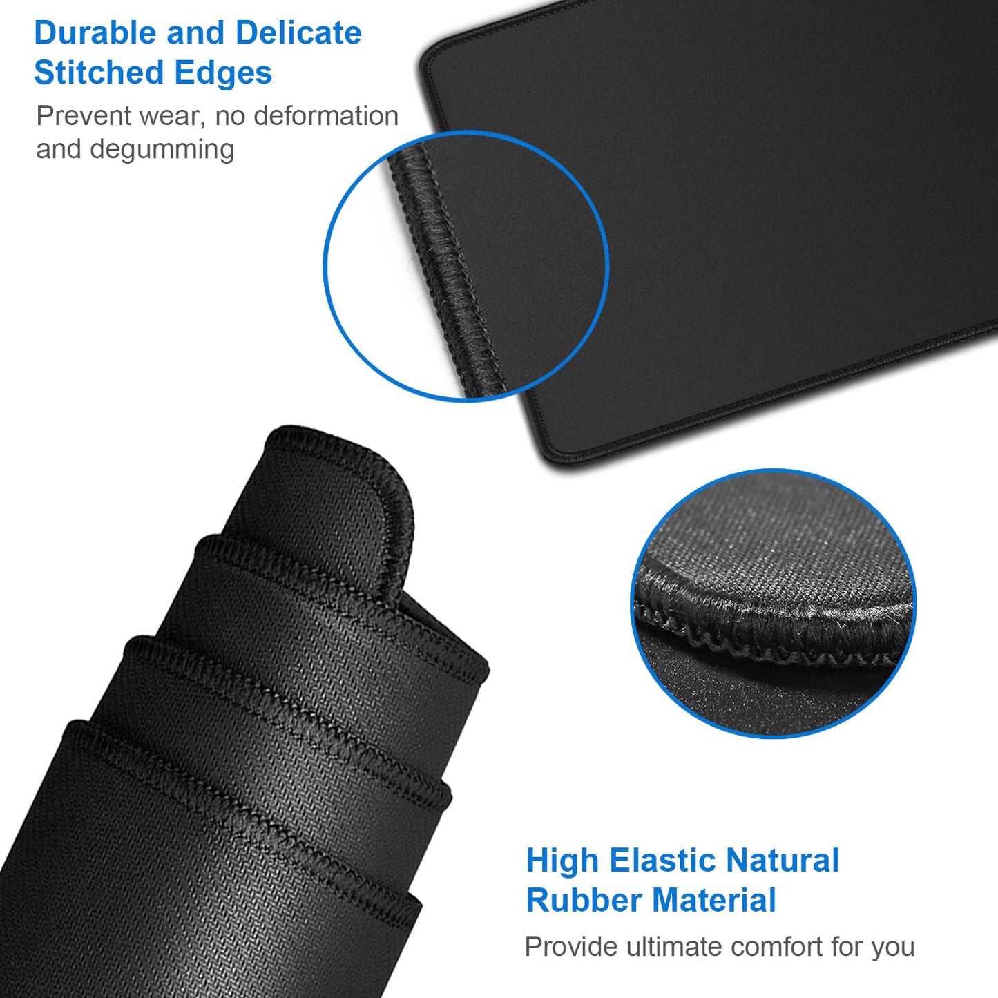 Large Gaming Mouse Pad, 31.5x15.7 inch Large Extended Computer Keyboard Mouse Mat, Water Resist Non-Slip Mousepad Rubber Base Long XXL Desk Mouse Pad for Work & Gaming, Office & Home, Black