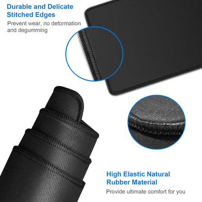 Large Gaming Mouse Pad, 31.5x15.7 inch Large Extended Computer Keyboard Mouse Mat, Water Resist Non-Slip Mousepad Rubber Base Long XXL Desk Mouse Pad for Work & Gaming, Office & Home, Black