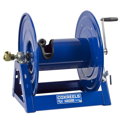 Coxreels 112-3-100 Hand Crank Hose Reel - Heavy-Duty Steel Frame for Stability - Adjustable Tension Brake for Controlled Operation- Fits 3/8 x 100 ft Hose - 12 x 18.25 x 13 inches