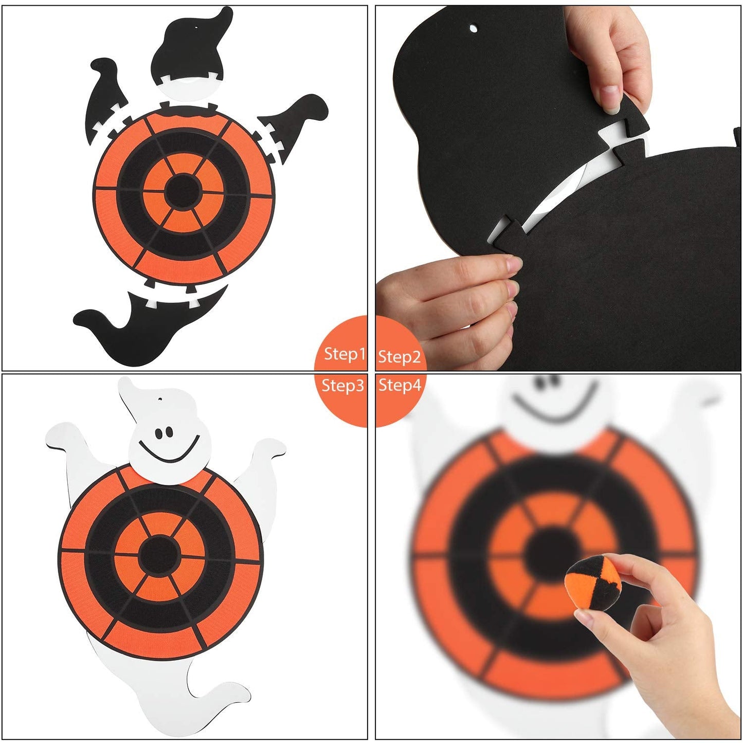 Ghost Dart Board with Sticky Balls for Halloween, Spliceable Dart Board Kit Misc Games Halloween Toy