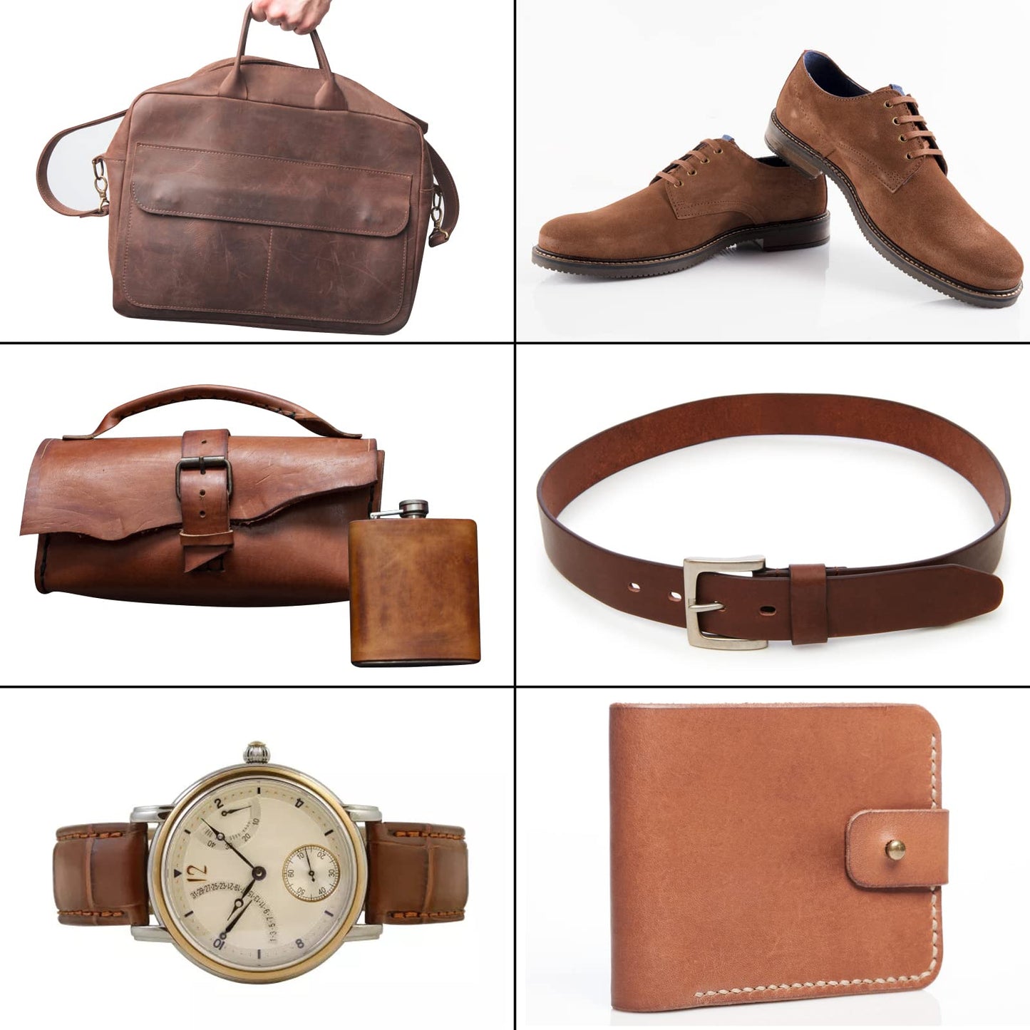 Genuine Leather Tooling Sheets 1.8-2.0MM Thick Full Grain Oil Tan Crazy Horse Cowhide Leather Sheets for Crafts Tooling Sewing Wallet Earring Hobby (Brown, 8"x12")