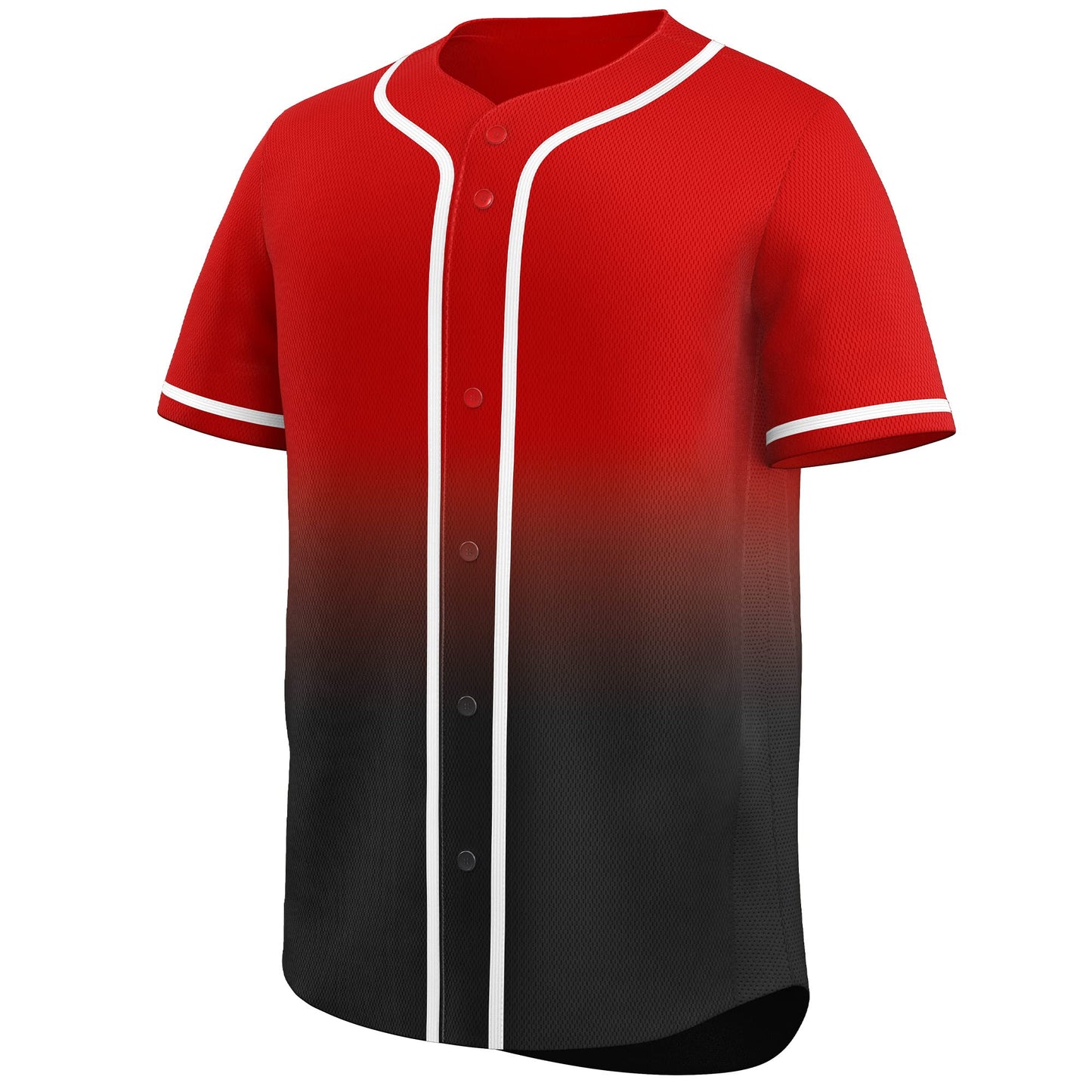 KXK Plain Men Gradient Baseball Jersey Button Down Shirts Short Sleeve Fashion Hip Hop Sports Uniform