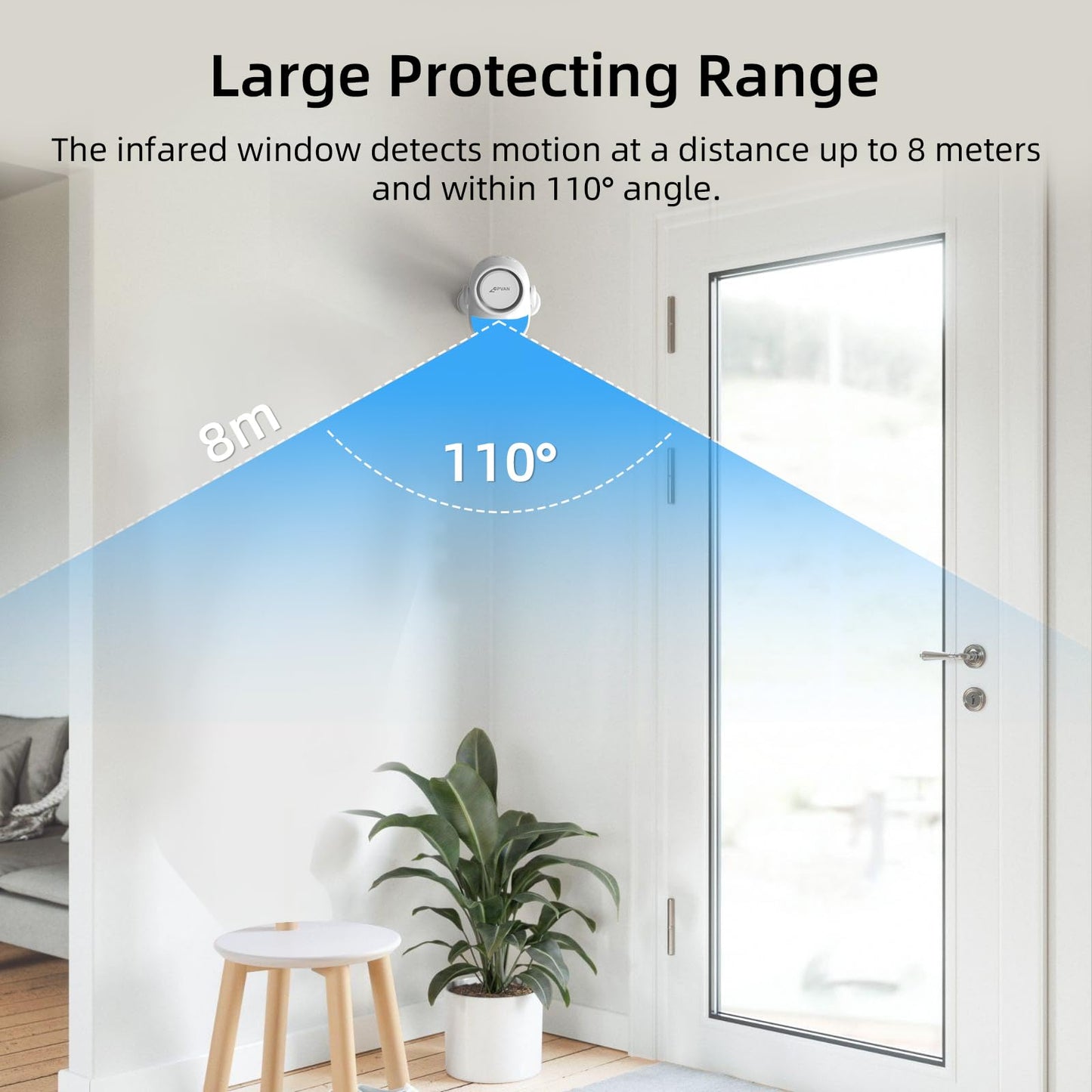 CPVAN Home Alarm System with PIR Motion Sensor, WiFi Wireless DIY Smart Door/Window Alarm for Home Security with Phone APP Alert 9 Pieces-Kit (Indoor PIR Alarm Host, 6 Door Sensors, 2 Remotes)