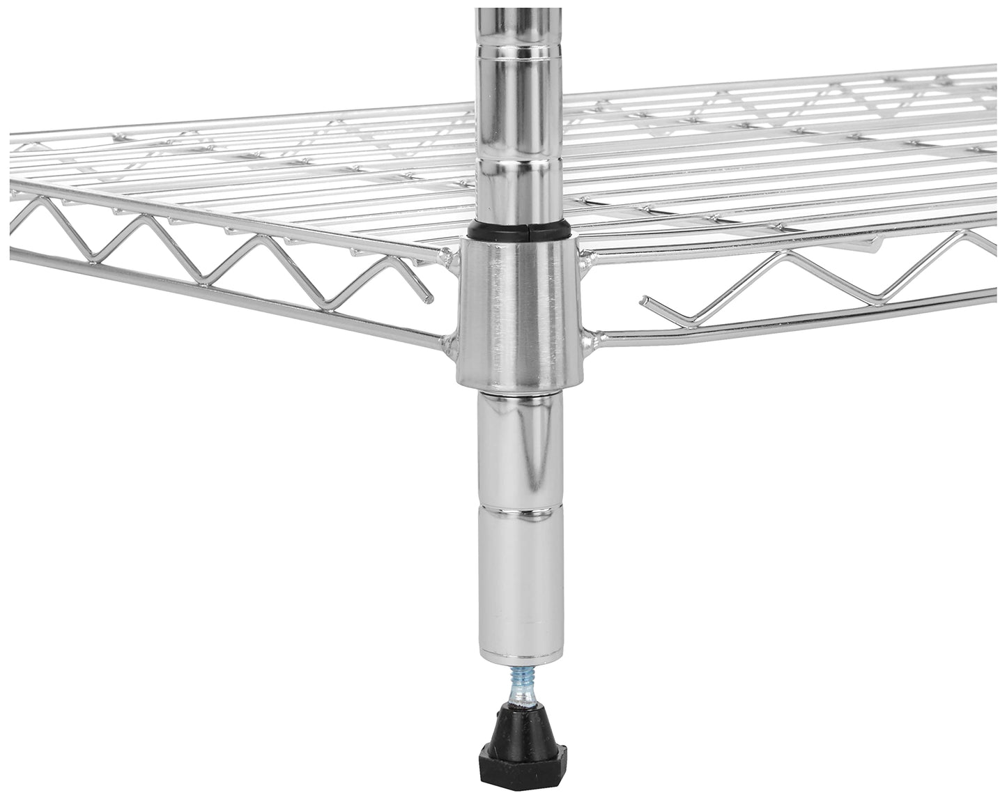 Amazon Basics 3-Shelf Adjustable Heavy Duty Steel Wire Rack Storage Shelving Organizer for Kitchen, Garage, 23.2" L x 13.4" W x 30" H, Black