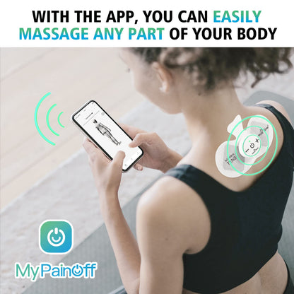 Easy@Home Wireless TENS Unit with APP Remote Control: Back Pain Relief Muscle Stimulator Massager | Powered by MyPainOff App iOS & Android App | Pain Therapy Management EHE015BLE