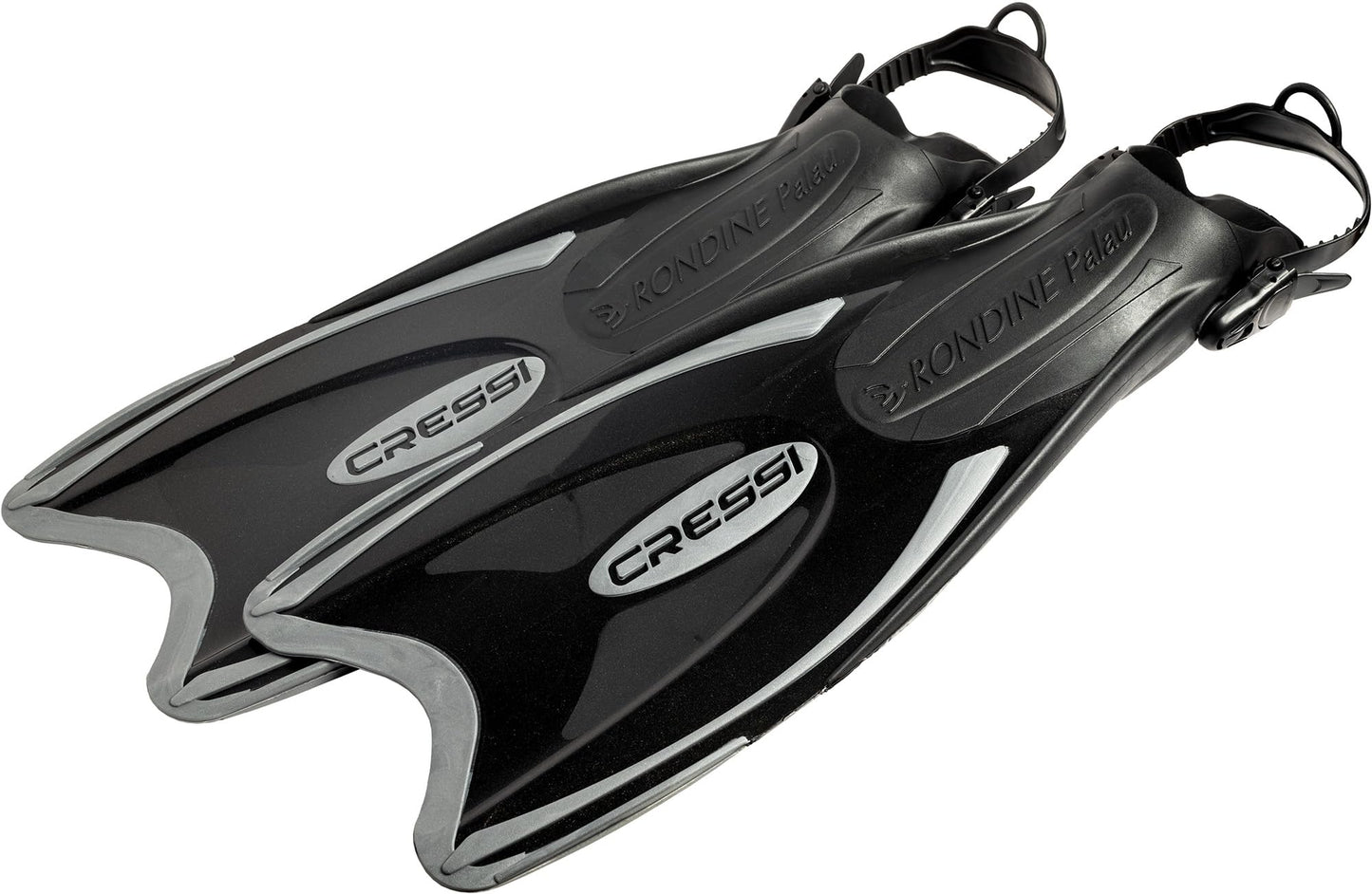 Cressi Palau Adjustable Open Heel Fins, Black/Titanium, M/L