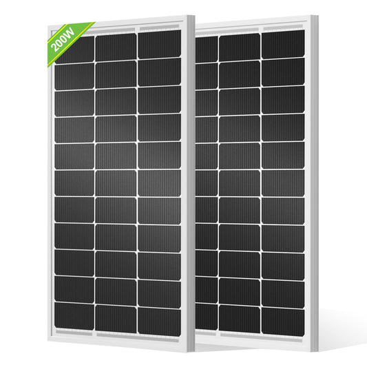 ECO-WORTHY 2pcs 100 Watt Solar Panels Monocrystalline Solar Panel for 12V/24V Battery RV Marine Boat and Other Off-Grid Applications, 2-Pack 100W