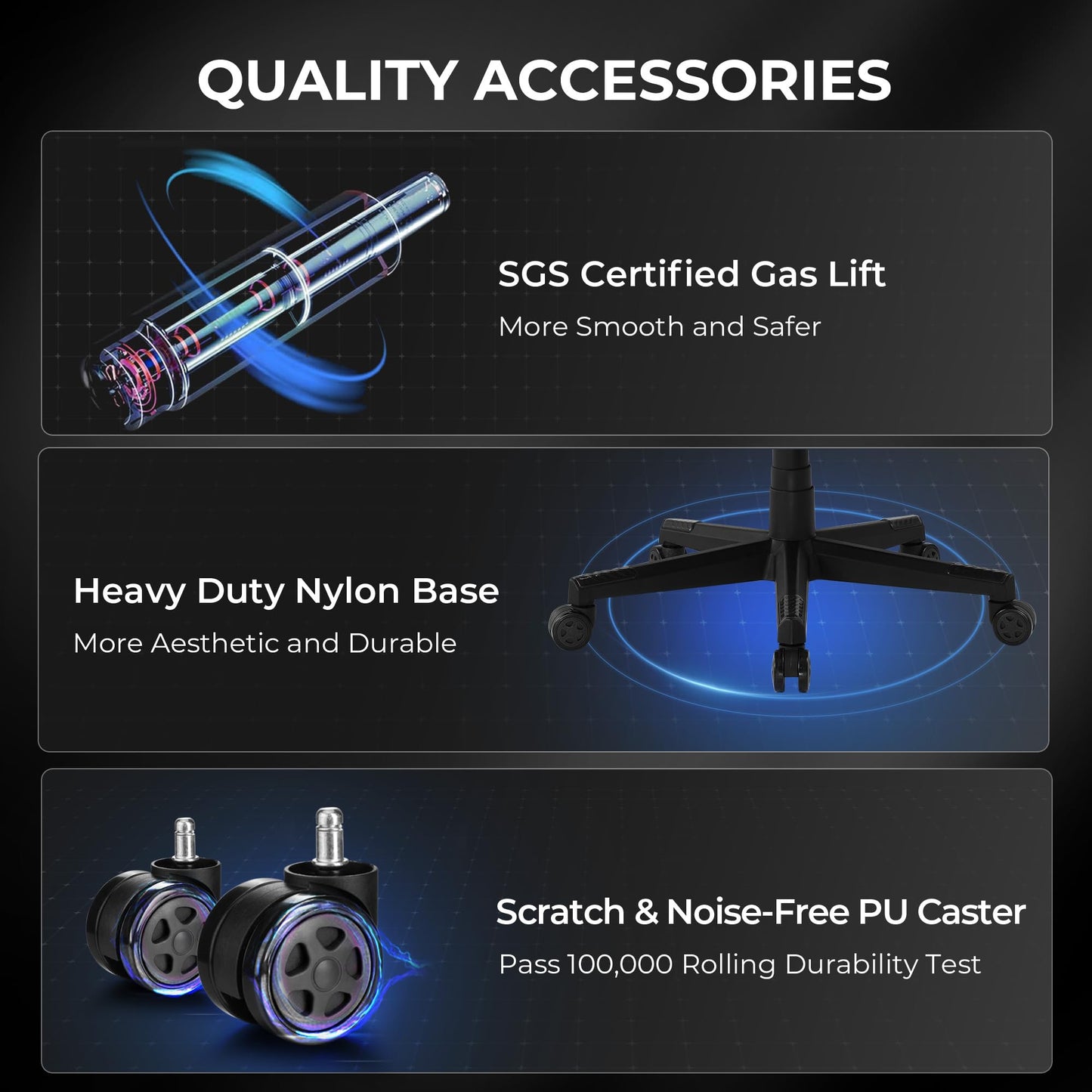 GTPLAYER Gaming Chair with Footrest, Big and Tall Computer Game Chair 350lb Racing Style, Ergonomic High Back Lumbar Support and Recliner, Black