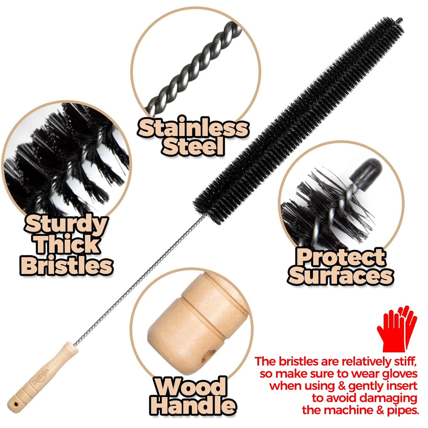 Holikme Dryer Vent Cleaner Kit 2 Pack - Household Cleaning Supplies 304 Stainless Steel Dryer Lint Brush Home Essentials for Lint Trap Dust Vacuum Brush