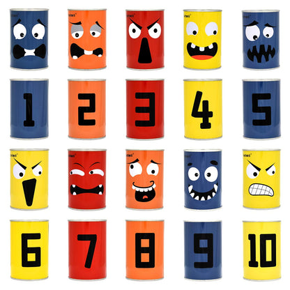 Harborii Halloween Bean Bag Toss Game for Kids & Family, Carnival Party Game with 10 Funny Face Cans & 4 Bean Bags