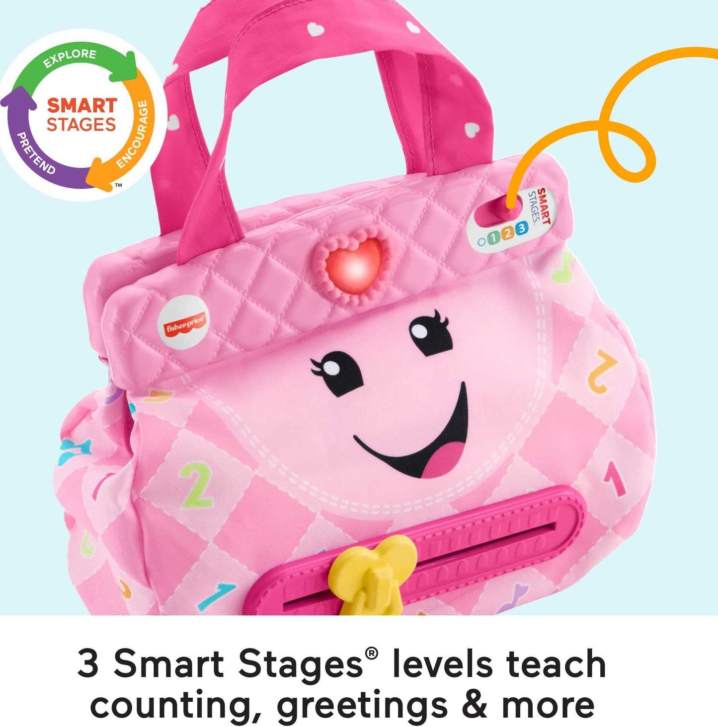 Fisher-Price Baby & Toddler Toy Laugh & Learn My Smart Purse with Lights, Learning Songs & 5 Accessories for Infants Ages 6+ Months