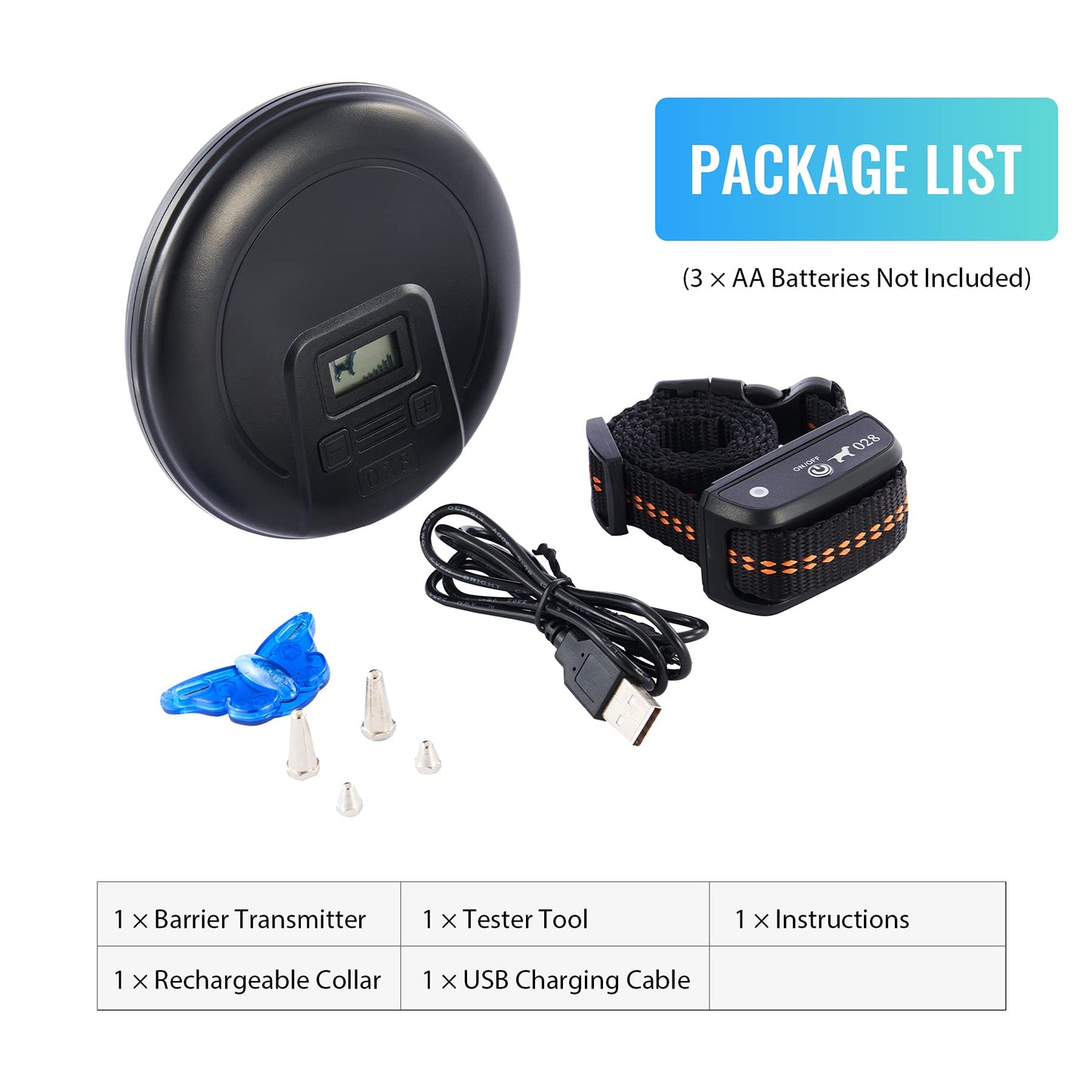 CO-Z Indoor Wireless Pet Barrier with Adjustable Range, Dog Electric Fence for Home, with Transmitter & Rechargeable Shock Training Collar, Pet Gate Keeps 1'6" to 8'6" Areas Off Limits