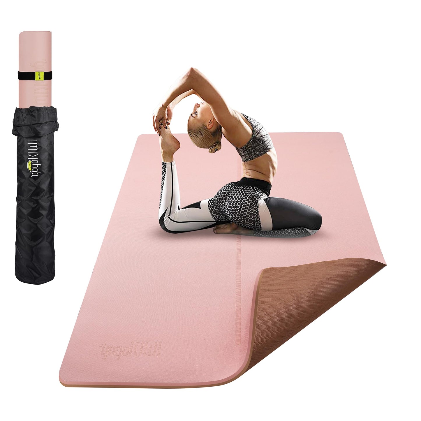 Large Yoga Mat (6'x4') – 1/4" & 1/2" Thick Exercise Mats for Home Workout, Extra Wide Workout Mats for Home Gym, Yoga, Pilates, Stretching, Floor & More