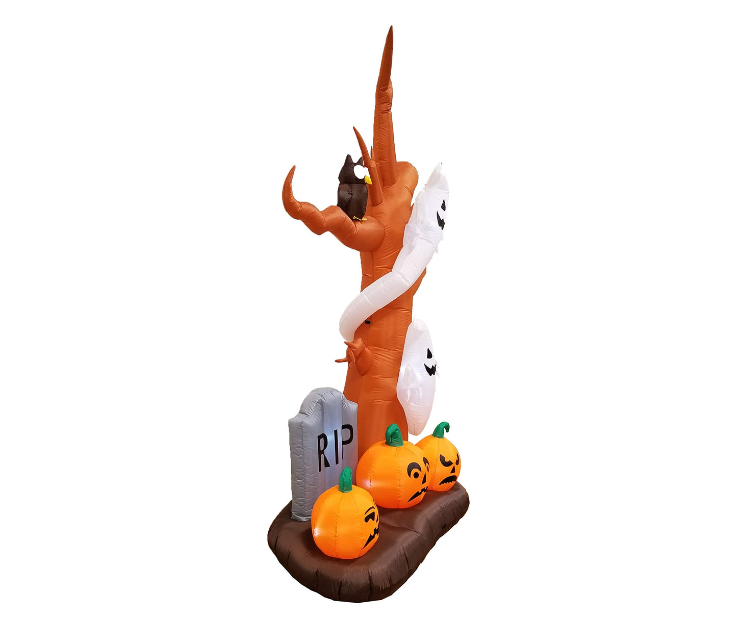 9 Foot Tall Halloween Inflatable Tree with Ghosts, Pumpkins, Owl and Tombstone LED Lights Decor Outdoor Indoor Holiday Decorations, Blow up Lighted Yard Decor, Lawn Inflatables Home Family Outside