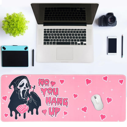 Large Gaming Mouse Pad 31.5 x 11.8in Desk Mat for Office Mousepad Anti-Skid Rubber Base Soft Comfortable and Durable Desk Pad (Pink)